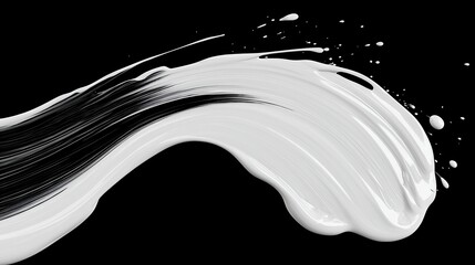 Poster - Dynamic Black and White Brush Stroke Animation, flowing transitions of paint splashes and strokes creating a captivating abstract background, ideal for creative projects and presentations.