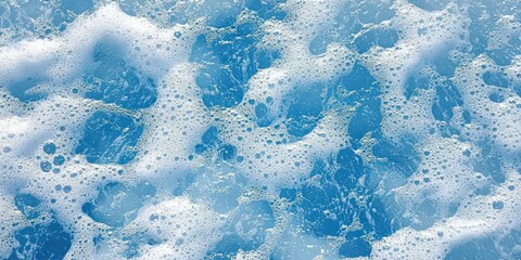 Poster - blue water with foamy texture in sea waves
