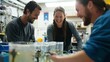 © Sasint - Happy marine biologists collaborating on research at a coastal lab, radiating passion