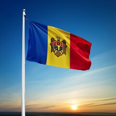 Wall Mural - Moldovan flag of Moldova, AI generated