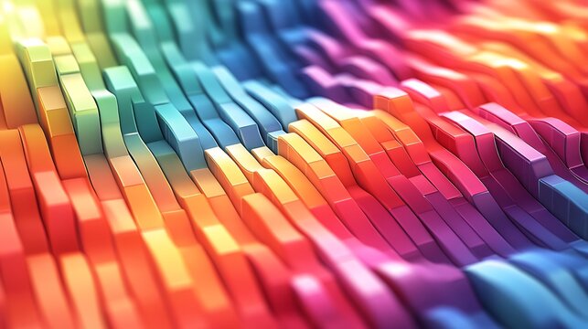 Abstract rainbow wave mosaic background with custom text area
