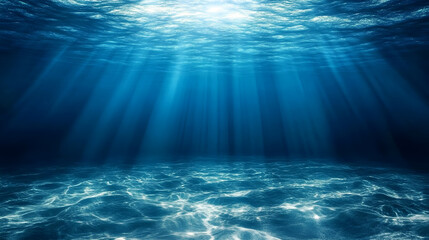 Poster - under the vast sea where light shines down under the sea.