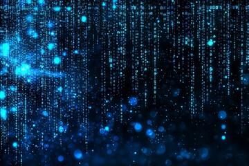 Poster - Imagination futuristic science fiction background technology future nanotech identification blue tech datum datum reality code binary high digit scientific virtual