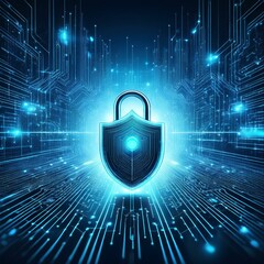 futuristic concept of cyber security data protection