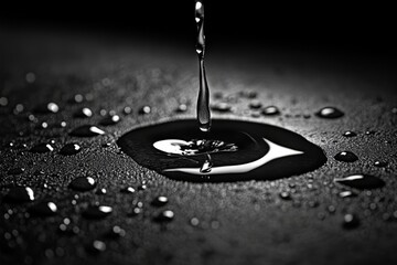 Water dripping into a basement floor drain, capturing the isolated and steady movement in a quiet space, symbolizing solitude and flow