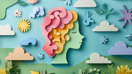 Poster - A creative design showcasing a mental health assessment tool for children, celebrating wellness and positive lifestyle choices.