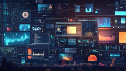 Poster - A creative timeline illustrating the progression of video editing software tools, showcasing innovations in post-production efficiency.