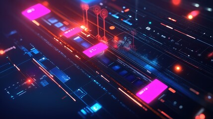 Poster - A detailed interactive graphic displaying a timeline of video editing features, illustrating the journey to seamless post-production.