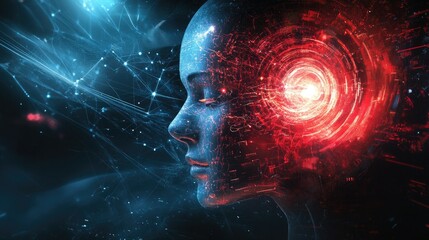 Poster - A visually appealing digital background representing artificial intelligence and neural networks, perfect for tech and education themes.