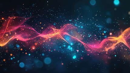 Poster - A visually striking digital backdrop filled with vibrant colors and abstract tech elements, emphasizing the innovative nature of AI and data technologies.