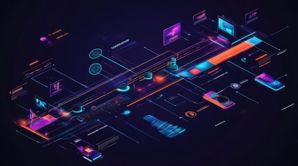 Poster - An informative timeline depicting the key tools and features of video editing software, aimed at enhancing post-production workflows.
