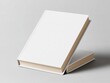 © WE.ARE.AI - Close-up of standing hardcover book with textured blank cover and spine, textured hardcover book mockup