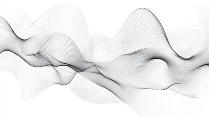 Poster - Abstract tech waves in wireframe style, perfect for science and innovation presentations