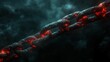 © Vasiliy - Metal chain with red lava glow cracks on dark background. Business transformation content