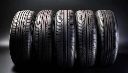 Car tire isolated on black background