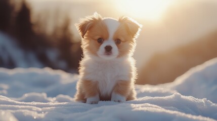 Sticker - Puppy in the Snow.