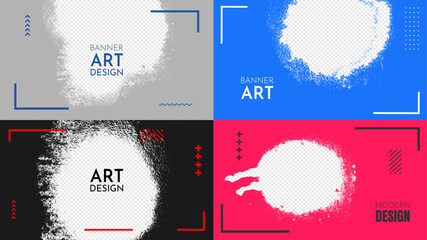 Canvas Print - vector illustration. abstract color horizontal clipping mask set. ink brush strokes design for web t