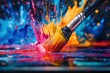 © YouraPechkin - Vibrant paint splashes and brush strokes creating an explosion of color on a canvas