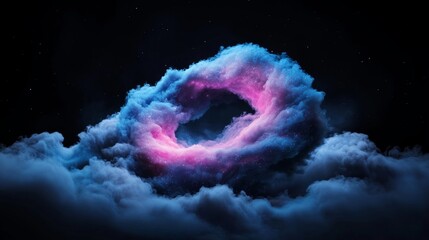 Wall Mural - an image of a spiral nebula with red-violet tones