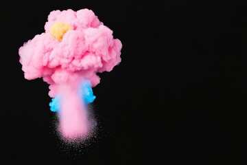 Wall Mural - colorful explosion isolated on black background. abstract colored background. holi festival.