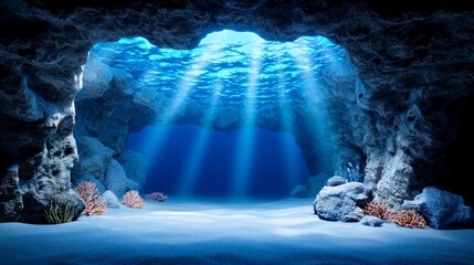 Blue ocean turquoise sea texture background underwater