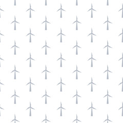 Wind turbine icon seamless pattern on white background
