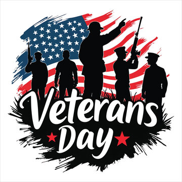 Veterans day typography design illustration vector