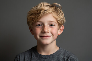 Portrait of smiling white cute teenage boy