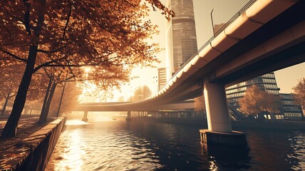 Poster - iconic modernist bridge with stunning architecture and sleek, elegant lines