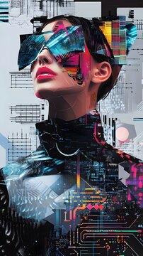 Woman Futuristic Tech Cyberpunk Style Fashion

