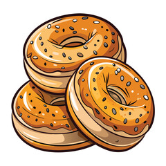 Bagels vector illustration.