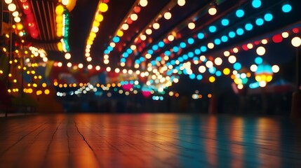 Poster - Carnival Lights Sparkle at Dusk with Space for Your Words






