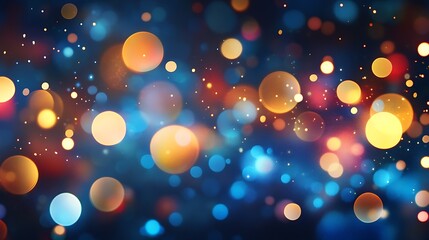 Poster - A vibrant, colorful festival lights over a cityscape with a clear area for text 
