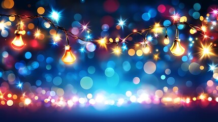 Poster - A vibrant, colorful festival parade with a clear area for text