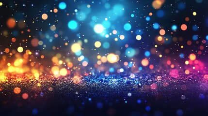 Poster - A vibrant, colorful festival lights in the sky with a clear area for text