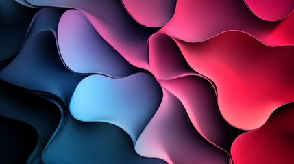 Poster - Dynamic waves of vivid blue and red hues intertwine to create an exceptionally stunning abstract background