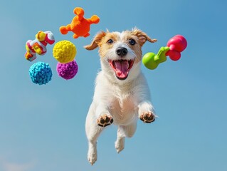 Wall Mural - dog with a ball