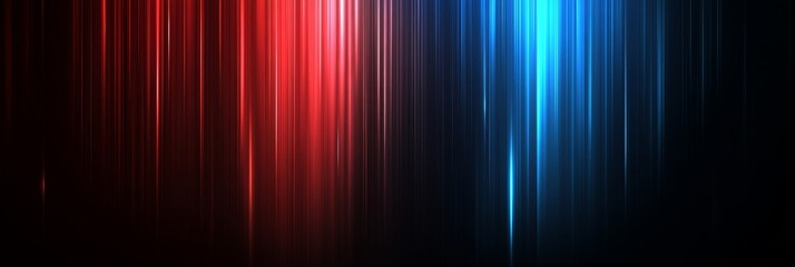 Poster - Vibrant vertical light bars illuminated in striking red and blue create an energetic and lively atmosphere