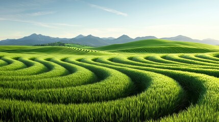 Poster - A field of tall grass sways in unison, creating a mesmerizing wave like effect as the wind sweeps across the landscape, highlighting nature fluidity.