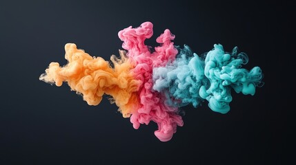 Poster - Swirling patterns of colorful smoke against a black backdrop, creating abstract shapes and forms that evoke a sense of energy and movement.