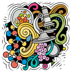 Wall Mural - science cartoon vector doodle design