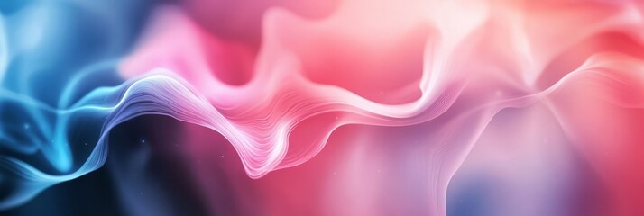 Poster - The vibrant, flowing waves of radiant pink and blue light create a truly mesmerizing visual experience