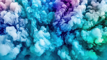 Poster - Vibrant abstract artwork featuring swirling clouds of blue, purple, and green hues, creating captivating visual experience