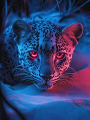 Wall Mural - leopard in the night