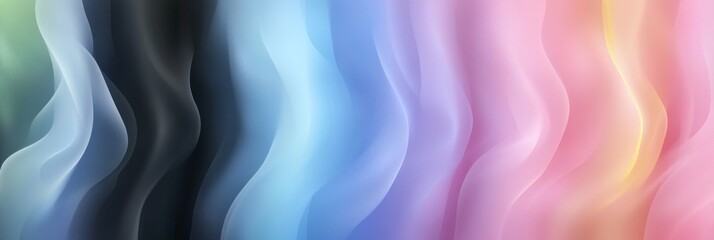 Poster - The soft and gently flowing waves of pastel colors come together to create a serene and beautifully artistic background