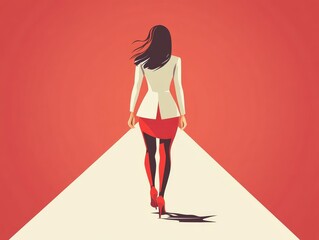 Wall Mural - girl in red dress