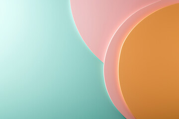 Poster - Gentle curves of pastel colors blending together in a serene abstract design