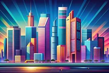 Modern Cityscape Flat Vector Illustration