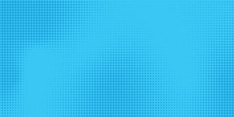Abstract dot halftone blue color pattern gradient texture background. Used for graphics pop art comics style.