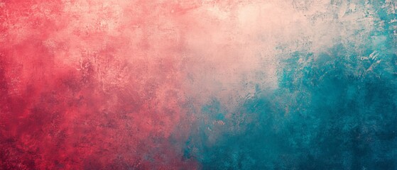 Poster - A stunning and captivating blend of striking red and soothing teal hues creates an eyecatching abstract background